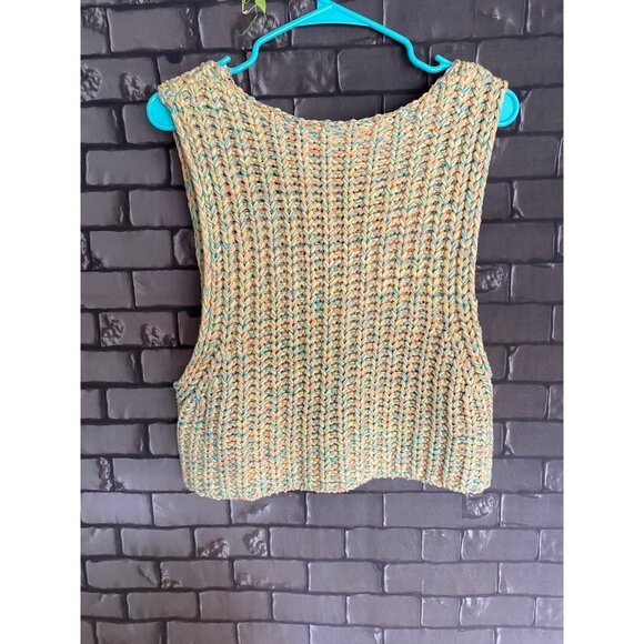 Free People Pastel Hoopla Chunky Knit Sweater Vest S - Picture 5 of 8